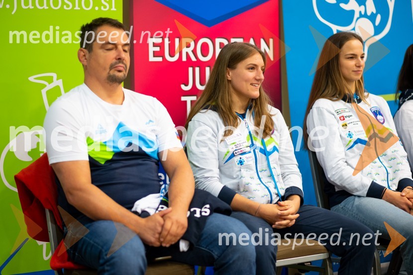  Gregor Brod;  Andreja Leški, judoistka;  Kaja Kajzer, judoistkaNovinarska konferenca Judo zveze Slovenije
