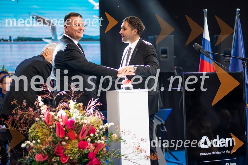 dr. Aleksander Brunčko, generalni direktor, DEM; mag. Damjan Seme, direktor, Dravske elektrarne MariborSlavnostni dogodek ob 70. obletnici družbe Dravske elektrarne Maribor