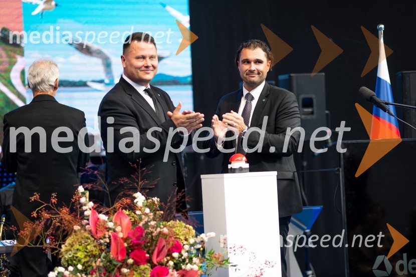 dr. Aleksander Brunčko, generalni direktor, DEM; mag. Damjan Seme, direktor, Dravske elektrarne MariborSlavnostni dogodek ob 70. obletnici družbe Dravske elektrarne Maribor