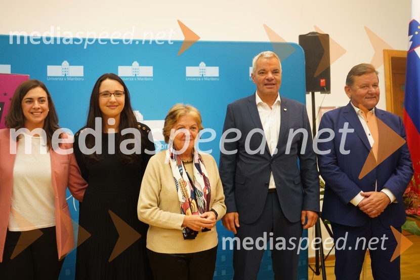  ... ;  ... ;  Elisa Ferreira, Evropska komisarka za kohezijo in reforme;  Aleksander Saša Arsenovič, župan, Mestna občina Maribor; dr. Aleksander Jevšek, minister brez rasorja, pristojen za razvoj in evropsko kohezijsko politikoObisk evropske komisarke Elise Ferreira na Univerzi v Mariboru
