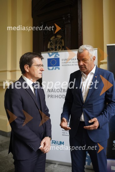 prof. dr. Zdravko Kačič, rektor Univerze v Mariboru;  Aleksander Saša Arsenovič, župan, Mestna občina MariborObisk evropske komisarke Elise Ferreira na Univerzi v Mariboru