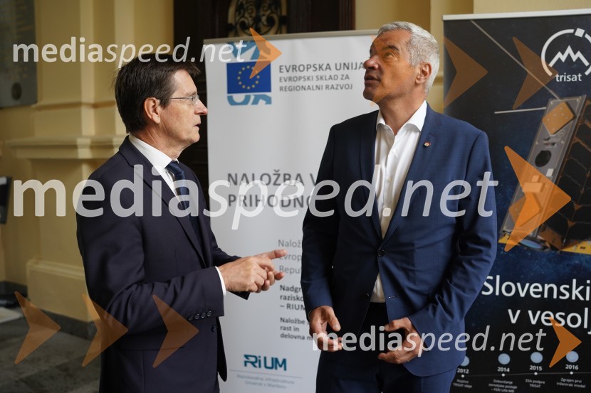 prof. dr. Zdravko Kačič, rektor Univerze v Mariboru;  Aleksander Saša Arsenovič, župan, Mestna občina MariborObisk evropske komisarke Elise Ferreira na Univerzi v Mariboru