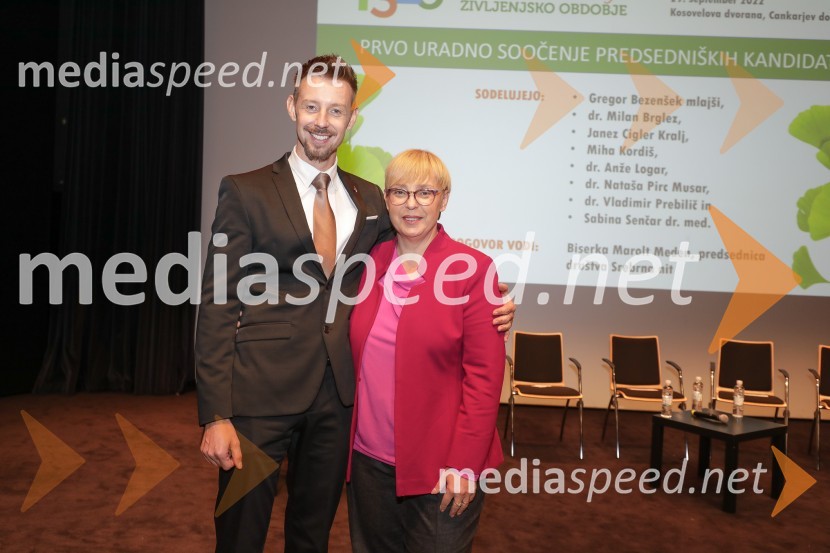  Gregor Bezenšek, glasbenik, Soulgreg artist, društvo Viljem Julijan, kandidat na predsedniških volitvah 2022;  Nataša Pirc Musar, partnerica, direktorica in odvetnica, Pirc Musar odvetniška družba, kandidatka na predsedniških volitvah 2022Soočenje predsedniških kandidatov v okviru Festivala za tretje življenjsko obdobje