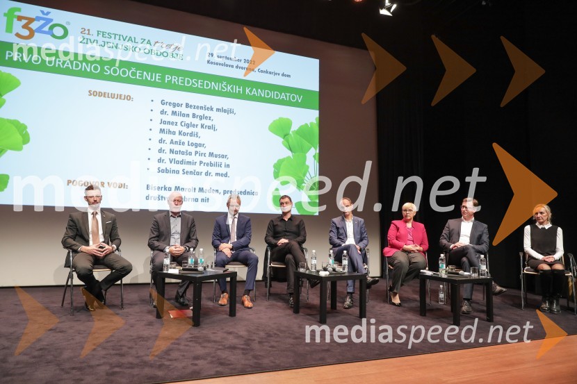  Gregor Bezenšek, glasbenik, Soulgreg artist, društvo Viljem Julijan, kandidat na predsedniških volitvah 2022; dr. Milan Brglez, nekdanji predsednik Državnega zbora Republike Slovenije, kandidat na predsedniških volitvah 2022;  Janez Cigler Kralj, nekdanji minister za delo, družino, socialne zadeve in enake možnosti, kandidat na predsedniških volitvah 2022;  Miha Kordiš, poslanec Združene levice,  kandidat na predsedniških volitvah 2022;  Anže Logar, poslanec SDS, predsednik Ljubljanskega odbora SDS, kandidat na predsedniških volitvah 2022;  Nataša Pirc Musar, partnerica, direktorica in odvetnica, Pirc Musar odvetniška družba, kandidatka na predsedniških volitvah 2022; dr. Vladimir Prebilič, poslanec SDS, kandidat na predsedniških volitvah 2022;  Sabina Senčar, ginekologinja, kandidatka na predsedniških volitvah 2022Soočenje predsedniških kandidatov v okviru Festivala za tretje življenjsko obdobje