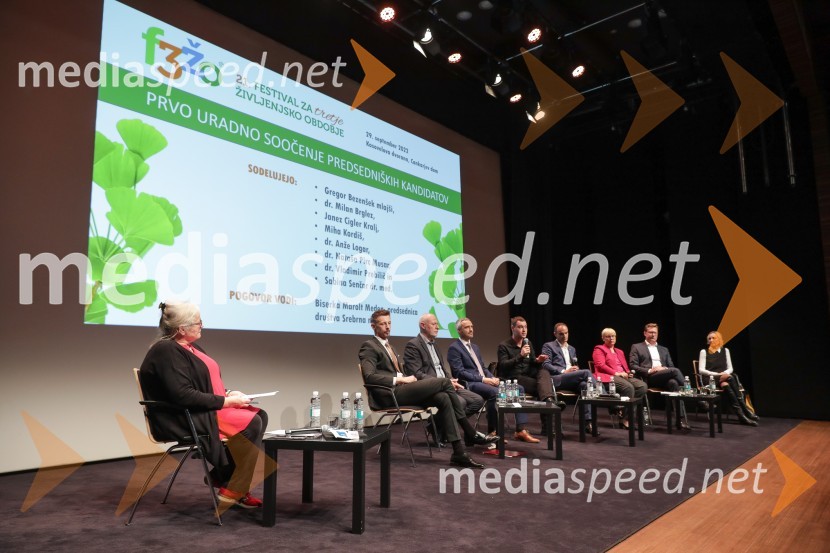  Biserka Marolt Meden, predsednica, društvo Srebrna nit;  Gregor Bezenšek, glasbenik, Soulgreg artist, društvo Viljem Julijan, kandidat na predsedniških volitvah 2022; dr. Milan Brglez, nekdanji predsednik Državnega zbora Republike Slovenije, kandidat na predsedniških volitvah 2022;  Janez Cigler Kralj, nekdanji minister za delo, družino, socialne zadeve in enake možnosti, kandidat na predsedniških volitvah 2022;  Miha Kordiš, poslanec Združene levice,  kandidat na predsedniških volitvah 2022;  Anže Logar, poslanec SDS, predsednik Ljubljanskega odbora SDS, kandidat na predsedniških volitvah 2022;  Nataša Pirc Musar, partnerica, direktorica in odvetnica, Pirc Musar odvetniška družba, kandidatka na predsedniških volitvah 2022; dr. Vladimir Prebilič, poslanec SDS, kandidat na predsedniških volitvah 2022;  Sabina Senčar, ginekologinja, kandidatka na predsedniških volitvah 2022Soočenje predsedniških kandidatov v okviru Festivala za tretje življenjsko obdobje