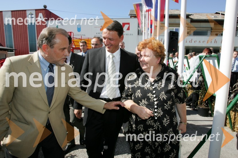 Milan Pogačnik, minister za kmetijstvo, Anton Rop, politik in Marija Pozsonec, nekdanja poslanka madžarske narodne skupnostiSejem Gornja Radgona 2004