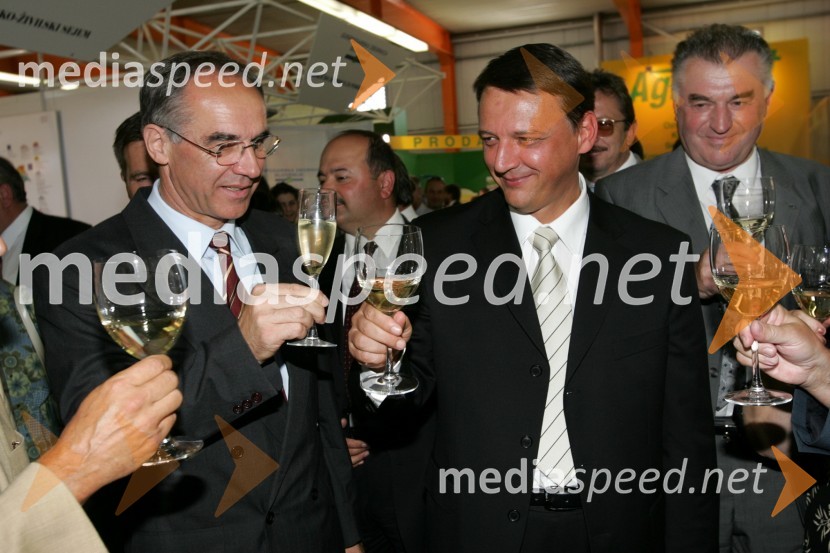Janez Erjavec, direktor Pomurskega sejma in Anton Rop, politikSejem Gornja Radgona 2004