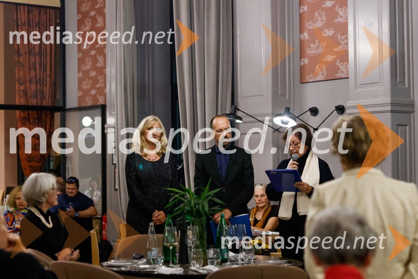 dr. Vesna Mikolič, predsednica strokovnega sveta Zlati kamen; Dr. Matej Šekli, predsednik Slavističnega društva in predsednik strokovne komisije Škrabčeve ustanove;  ... Podelitev štipendij Škrabčeve ustanove za leto 2022