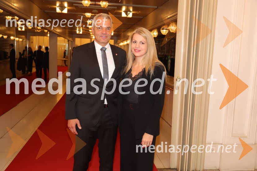  Aleksander Saša Arsenovič, župan, Mestna občina Maribor;  Katja Arsenovič, direktorica Rožmarin Hospitality GroupLa Gioconda, premiera opere v SNG Maribor