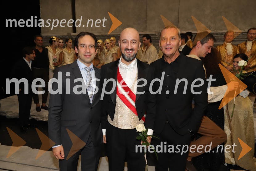  Simon Krečič, umetniški direktor Opere SNG Maribor;  Dragoljub Bajić;  Danilo Rošker, direktor SNG MariborLa Gioconda, premiera opere v SNG Maribor