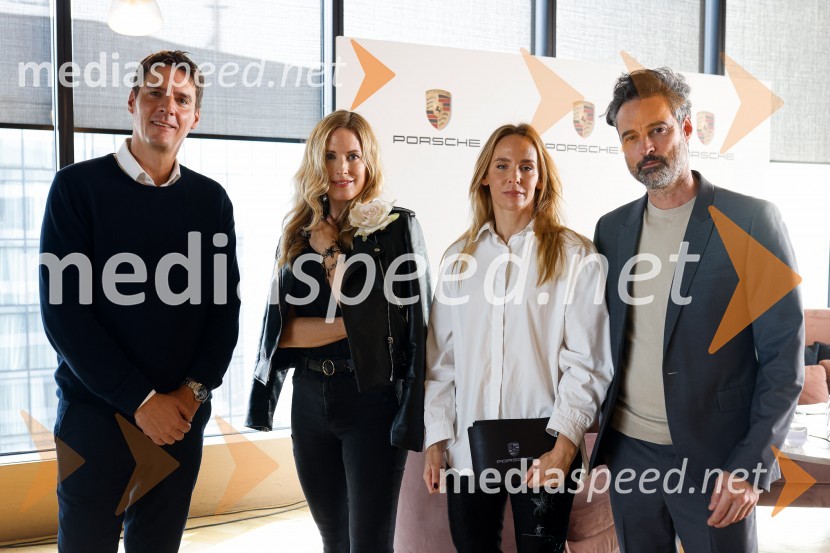  ... ;  Nika Zupanc, ambasadorka, Porsche;  Manca Krnel, Project Dresscode, nekdanja baletna plesalka;  Rok Vihar, igralecMark Webber, nekdanji voznik F1 in Nika Zupanc, slovenska industrijska oblikovalka na novinarski konferenci Wild at Heart