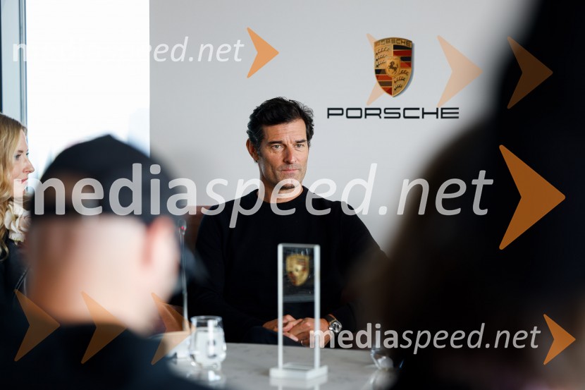  Mark Webber, nekdanji voznik Formule 1Mark Webber, nekdanji voznik F1 in Nika Zupanc, slovenska industrijska oblikovalka na novinarski konferenci Wild at Heart