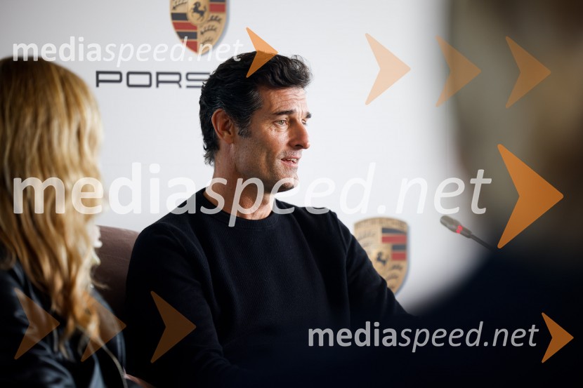  Mark Webber, nekdanji voznik Formule 1Mark Webber, nekdanji voznik F1 in Nika Zupanc, slovenska industrijska oblikovalka na novinarski konferenci Wild at Heart