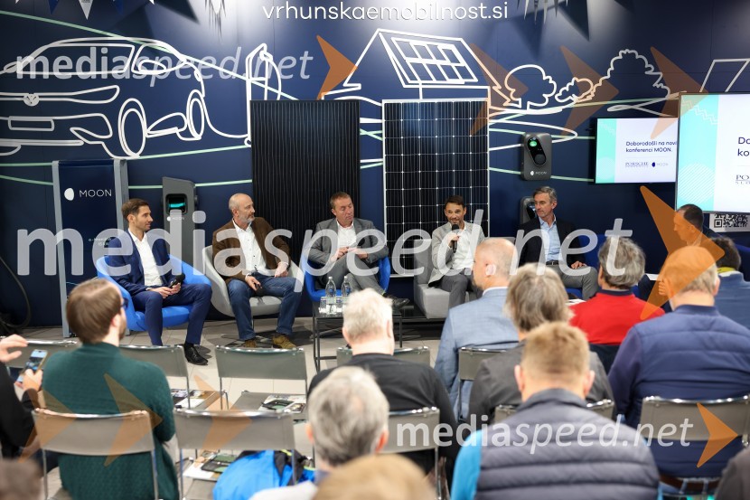  Aleš Nastran, direktor, Amibit;  Miha Levstek, direktor, Etrel;  Roman Burja, direktor, TAB Mežica;  Danilo Ferjančič, generalni direktor Porsche Slovenija d.o.o;  Marko Lukić, lastnik in direktor družbe Lumar IG;  Dušan Lukič, Porsche SlovenijaVrhunska e-mobilnost, konferenca