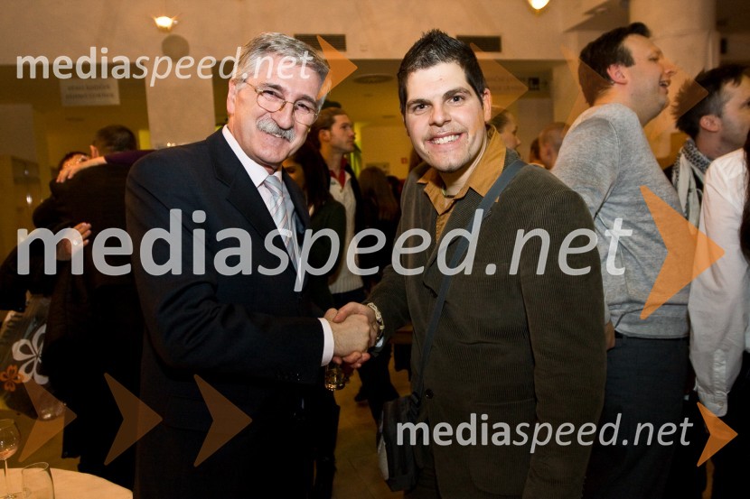 Petar Radović, odgovorni urednik razvedrilnega programa RTV Slovenija in Andrej Babić, glasbenik in manager skupine QuartissimoEMA 2009, finale