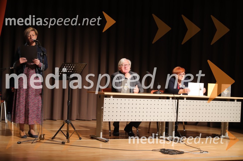  Vesna Trampuš, predsednica, KUD Marice Kerenčič Pesnica;  Tone Partljič, pisatelj;  Milena Pivec, direktorica Založbe PivecTone Partljič, predstavitev zbirke kratkih zgodb z naslovom Strnišča