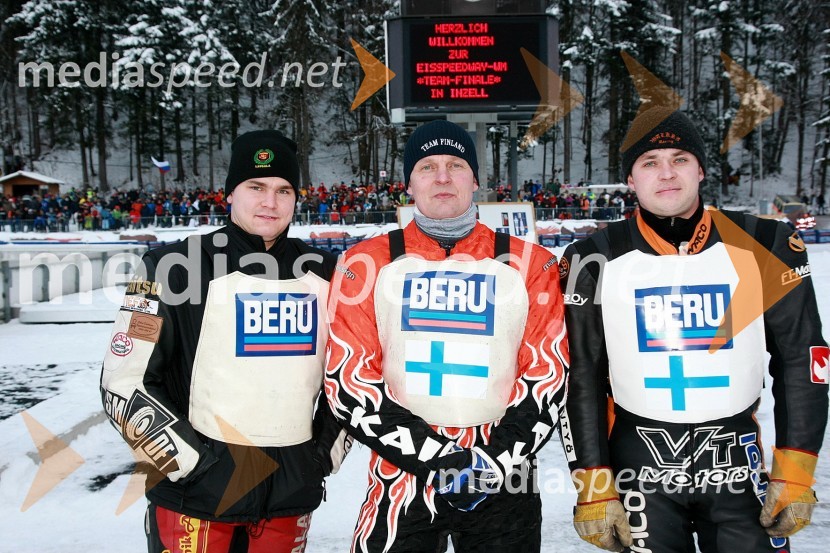 Antti Aakko, Kai Lehtinen in Tommy Flyktman, ekipa FinskeSpeedway na ledu, finale ekipnega svetovnega prvenstva
