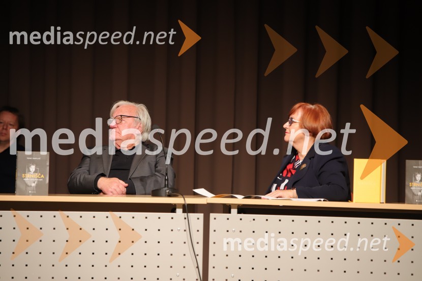  Tone Partljič, pisatelj;  Milena Pivec, direktorica Založbe PivecTone Partljič, predstavitev zbirke kratkih zgodb z naslovom Strnišča