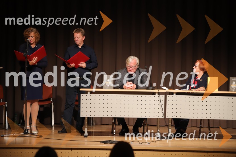  Andreja Senčar, KUD Marice Kerenčič Pesnica;  Matjaž Partlič, KUD Marice Kerenčič Pesnica;  Tone Partljič, pisatelj;  Milena Pivec, direktorica Založbe PivecTone Partljič, predstavitev zbirke kratkih zgodb z naslovom Strnišča