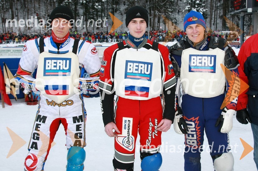 Daniil Ivanov, Younir Bazeev in Nikolay Krasnikov, ekipa RusijeSpeedway na ledu, finale ekipnega svetovnega prvenstva