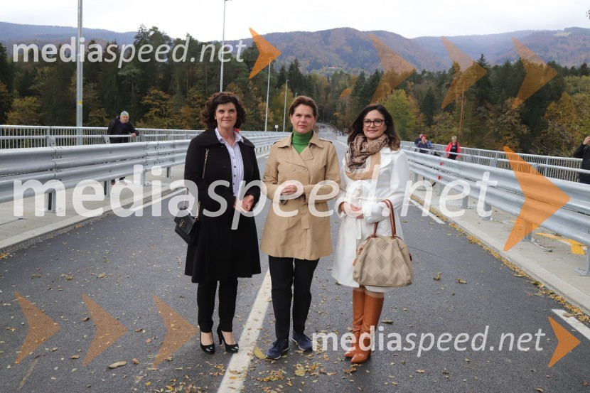  Vlasta Krmelj, županja, Občina Selnica ob Dravi; mag. Alenka Bratušek, državna sekretarka, pristojna za področje prometa;  Urška  Repolusk, županja občine RušeSlavnostno odprtje mostu med Rušami in Selnico ob Dravi