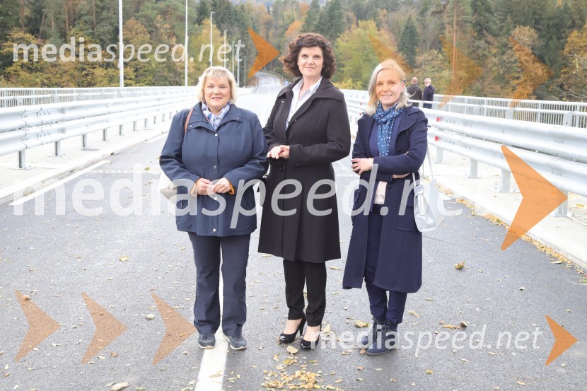  Bernarda Mandres;  Vlasta Krmelj, županja, Občina Selnica ob Dravi; mag. Mojca GregoričSlavnostno odprtje mostu med Rušami in Selnico ob Dravi