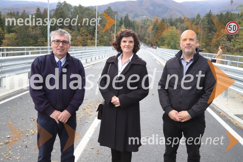 prof. dr. Bojan Tičar, prodekan, Fakulteta za varnostne vede, Univerza v Mariboru;  Vlasta Krmelj, županja, Občina Selnica ob Dravi;  ... Slavnostno odprtje mostu med Rušami in Selnico ob Dravi