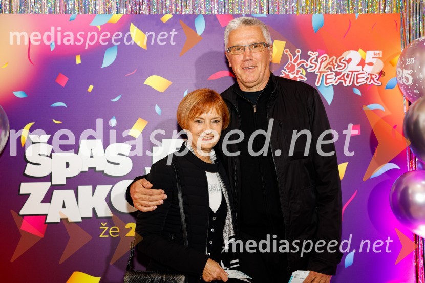  Valerija Vilfan;  Peter Vilfan, nekdanji poslanec, nekdanji košarkarJubilejnih 25 let Špas teatra obeležili s premiero komedije Boeing Boeing