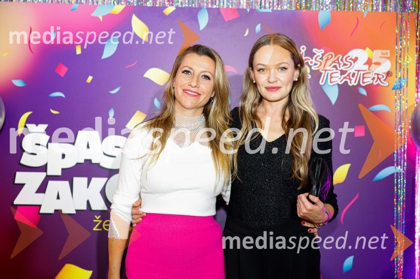  Dina Slapšak, Cannamedis d.o.o.;  Iryna Osypenko, manekenkaJubilejnih 25 let Špas teatra obeležili s premiero komedije Boeing Boeing