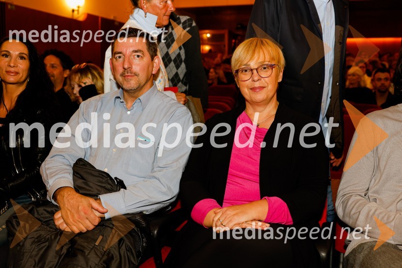 dr. Aleš Musar, lastnik Ruske dače;  Nataša Pirc Musar, partnerica, direktorica in odvetnica, Pirc Musar odvetniška družba, kandidatka na predsedniških volitvah 2022Jubilejnih 25 let Špas teatra obeležili s premiero komedije Boeing Boeing