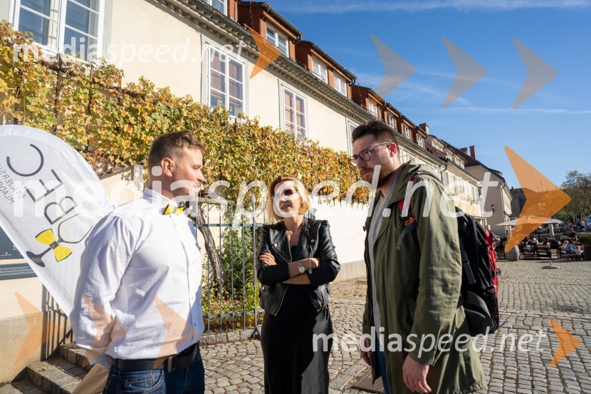  Domen Jaunik, Vinogradništvo Jaunik;  Natalija Cvetko, Mediaspeed d.o.o.;  Miha Dajčman, novinar, VečerPUBEC že osmo sezono piše uspešno zgodbo o povezovanju