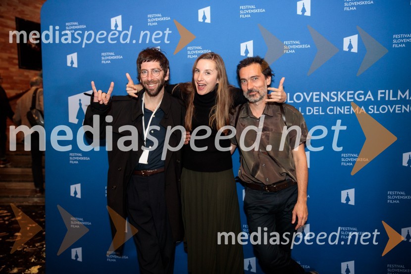  Matevž Jerman, režiser;  Urša Menart, režiserka;  Miloš Tomić, režiser25. festival slovenskega filma, zaključek festivala v Portorožu
