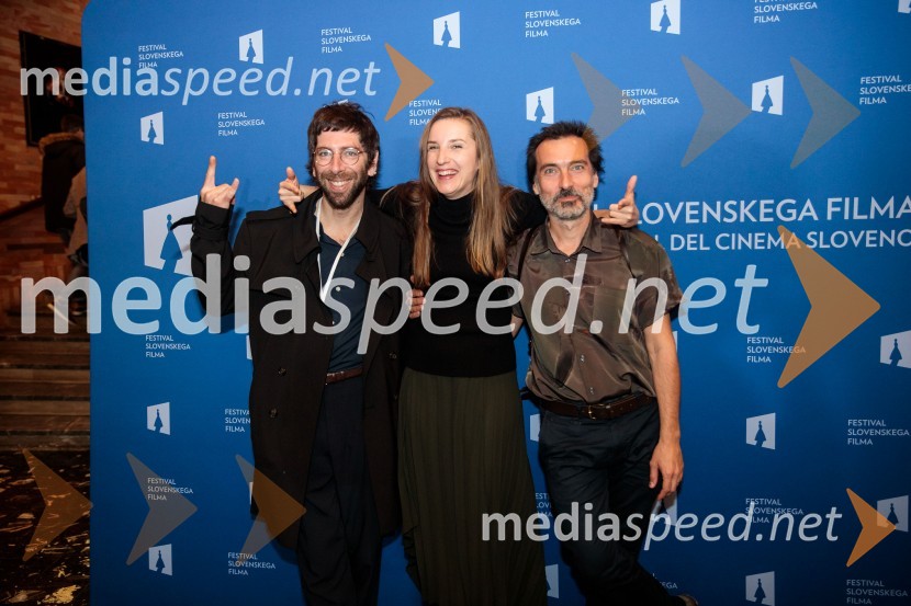  Matevž Jerman, režiser;  Urša Menart, režiserka;  Miloš Tomić, režiser25. festival slovenskega filma, zaključek festivala v Portorožu