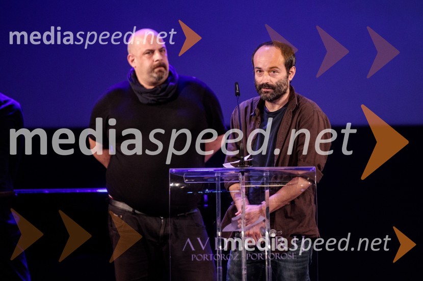  Miha Černec, producent;  Matjaž Ivanišin, režiser in scenarist25. festival slovenskega filma, zaključek festivala v Portorožu