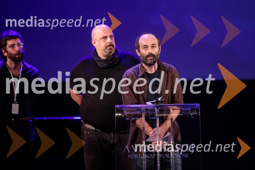 Miha Černec, producent;  Matjaž Ivanišin, režiser in scenarist25. festival slovenskega filma, zaključek festivala v Portorožu