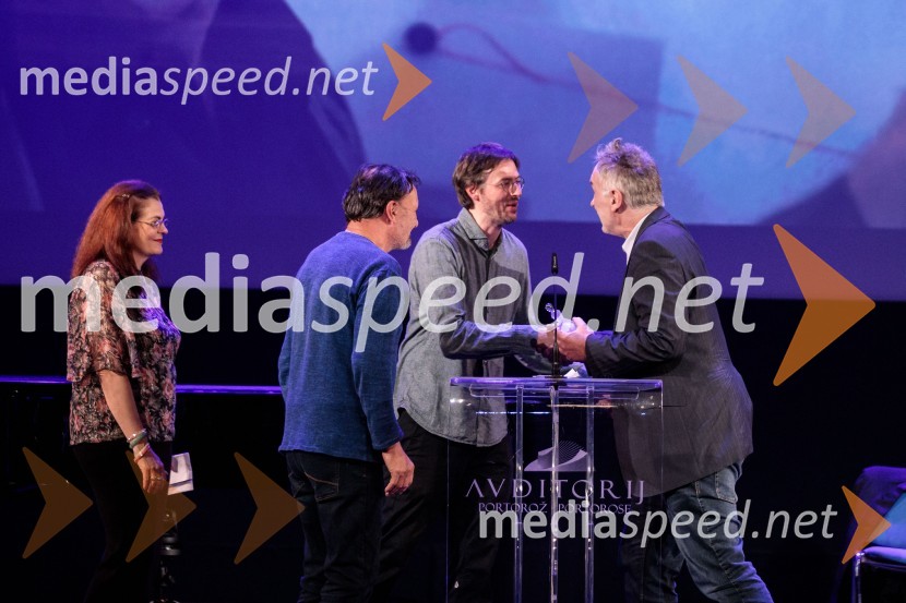  Ivana Krojna;  Milivoj Miki Roš, scenarist in režiser;  Darko Sinko, režiser;  Jonas Žnidaršič, igralec25. festival slovenskega filma, zaključek festivala v Portorožu