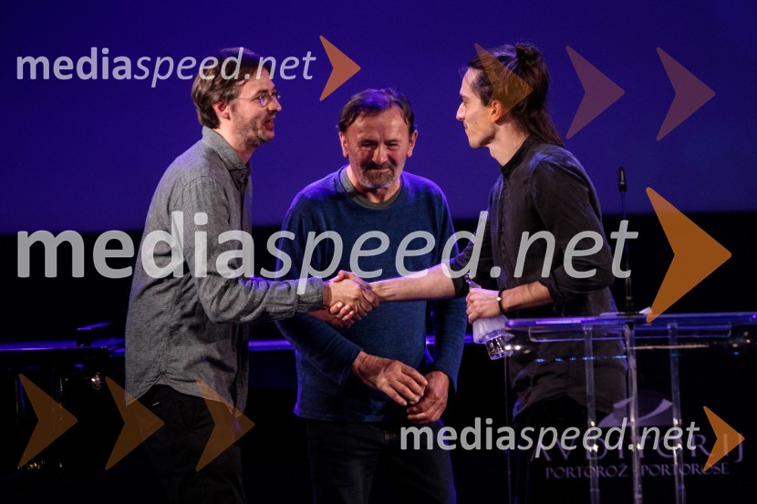 Darko Sinko, režiser;  Milivoj Miki Roš, scenarist in režiser;  Petja Labović, igralec25. festival slovenskega filma, zaključek festivala v Portorožu