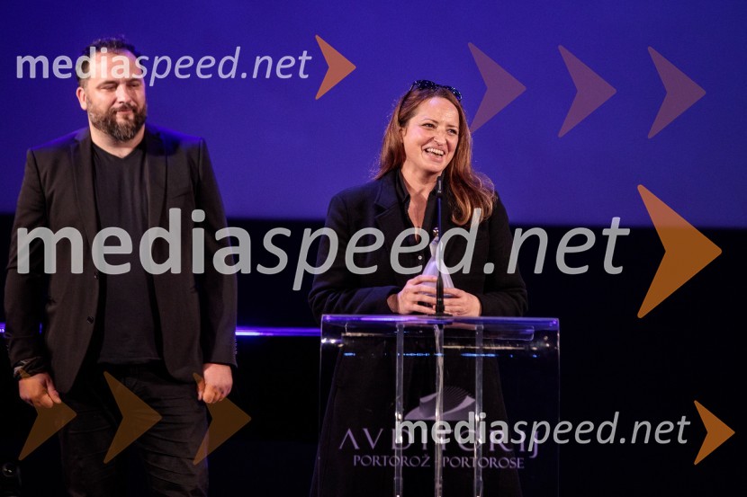  Matevž Luzar, režiser;  Petra Vidmar, tolkalka25. festival slovenskega filma, zaključek festivala v Portorožu