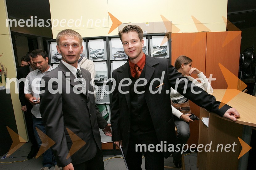 Tomaž Visket, nekdanji vodja prodaje Porsche Maribor in Boštjan Romih, TV voditelj
 
Škoda Octavia,  predstavitev v Mariboru