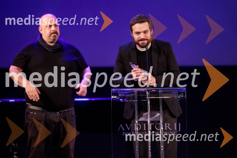  Miha Černec, producent;  Dominik Mencej, režiser25. festival slovenskega filma, zaključek festivala v Portorožu
