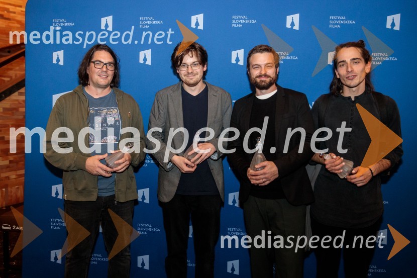  Samo Jurca, oblikovalec zvoka;  Andrej Nagode, montažer;  Dominik Mencej, režiser;  Petja Labović, igralec25. festival slovenskega filma, zaključek festivala v Portorožu