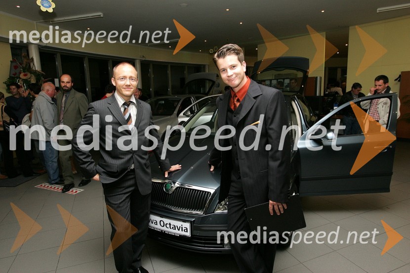 Tadej Sax, direktor Malgaj BMW in Boštjan Romih, TV voditelj
 
Škoda Octavia,  predstavitev v Mariboru