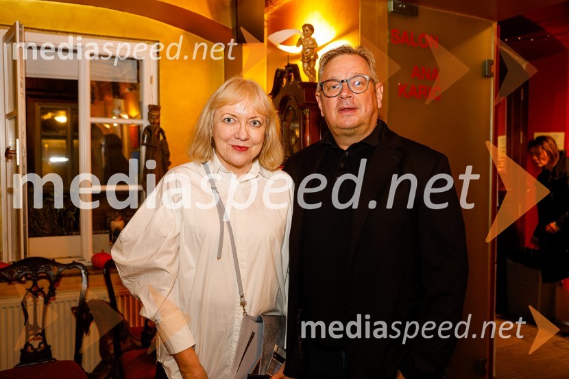 dr. Renata Salecl, filozofinja;  Robert Waltl, direktor, Mini teaterAmsterdam, premiera v Mini teatru