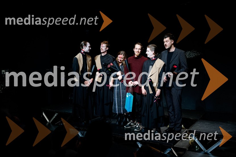  Luka Bokšan, igralec;  Borut Doljšak, igralec;  Nika Korenjak, igralka;  Aljoša Živadinov Zupančič, režiser;  Timotej Novaković, igralec;  Claudi Sovre, vizualni umetnikAmsterdam, premiera v Mini teatru