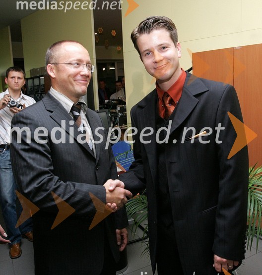 Tadej Sax, direktor Malgaj BMW in Boštjan Romih, TV voditeljŠkoda Octavia,  predstavitev v Mariboru