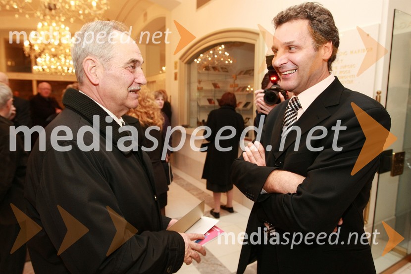 Rudi Moge, nekdanji poslanec DZ in Danilo Rošker, direktor SNG MariborZlatorog, premiera opere