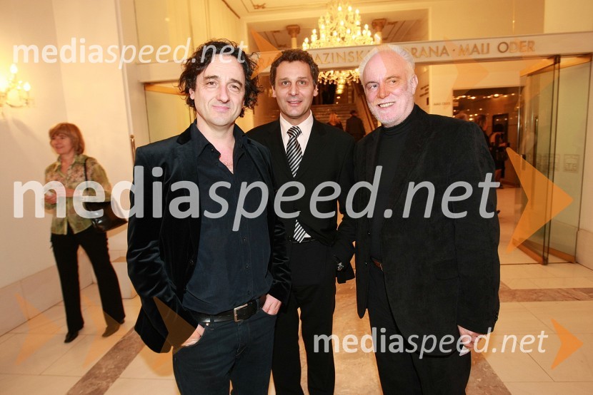 Vito Taufer, režiser, Danilo Rošker, direktor SNG Maribor, in Marko Gorjanc, namestnik ravnatelja SNG Opera in balet LjubljanaZlatorog, premiera opere