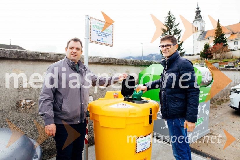  Primož Bavdek, predsednik sveta KS Besnica;  Matjaž Rakovec, župan Mestne občine KranjOdprtje novih podzemnih zbiralnic, Mestna občina Kranj
