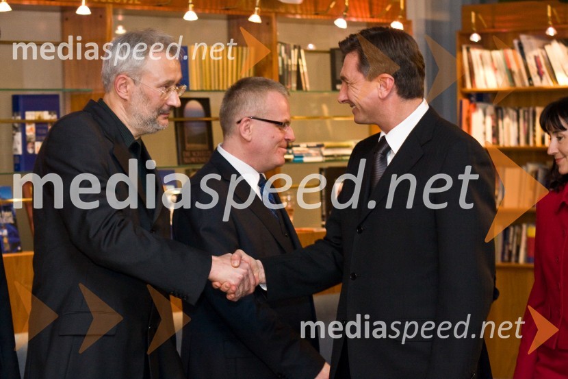 Miran Zupanič, režiser in dobitnik Nagrade Prešernovega sklada 2009 in Borut Pahor, predsednik Vlade RSPodelitev Prešernovih nagrad 2009