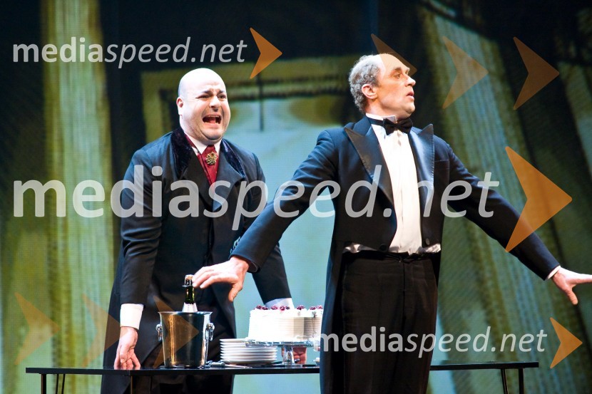 Jernej Šugman in Janez Škof, povezovalca prireditvePodelitev Prešernovih nagrad 2009